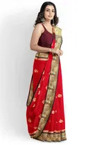 Silk Solid Saree for Women 
