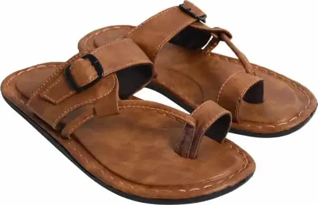 Style Height Artificial Leather Airmax Sandal Men's Slipper (Tan, 6) (BM352)