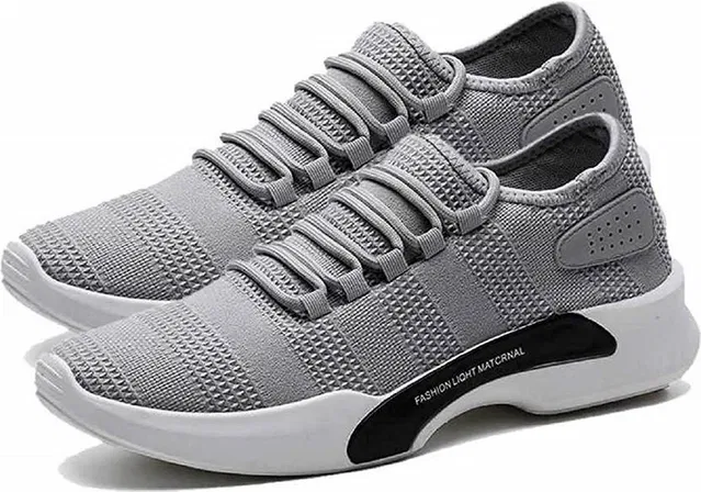 Mesh Running Sport Shoes for Men, Grey (7)