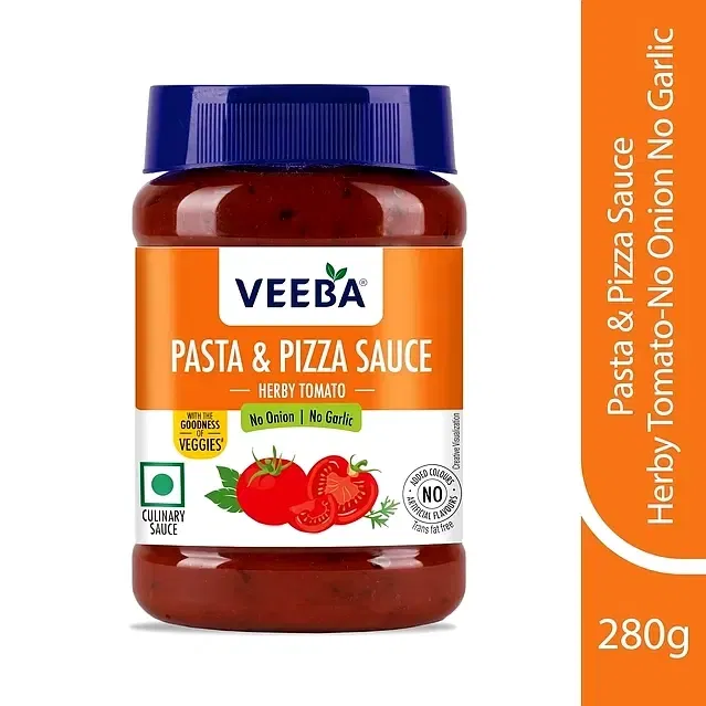 वीबा पास्ता एंड पिज़्ज़ा सॉस हर्बी टोमेटो (नो अनियन & नो गार्लिक) 280 g