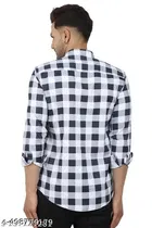 Cotton Blend Checked Shirt for Men, Multicolor 