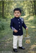 Embroidered Art Silk Kurta Set for Boys 