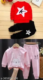 Cotton Blend Full Sleeves T-Shirt with Pant Clothing Set for Kids 
