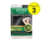 Streax Insta Shampoo Hair Colour Natural Black 1, 3X18 ml 
