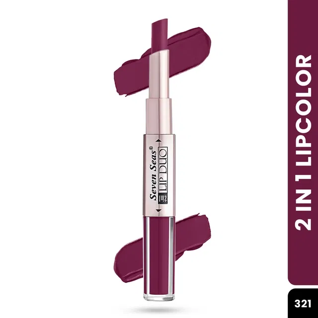 Seven Seas Lipstick for Women, Purple Shade (4ml+3g)