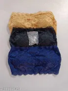 Net Solid Bras for Women, Assorted, Pack of 3 