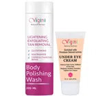 Vigini Natural Under Eye Cream (20 ml) with Body Polishing Wash (200 ml) (Set of 2)