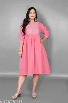 Embroidered Floral Flared Kurti 