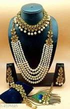 Elegant Alloy & Pearl Jewellery Set