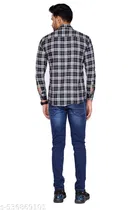 Cotton Blend Checked Shirt for Men, Black 