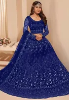 Net Embroidred Semi Stiched Lehenga Choli for Women 