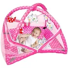 Cotton Bedding Mattress Set with Mosquito Net for Newborn Baby (Multicolor)