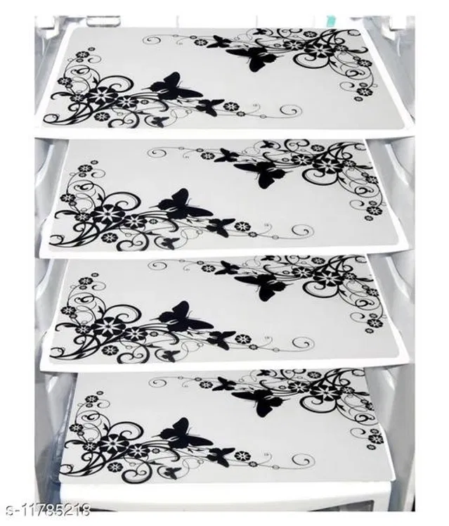Waterproof Fridge Mats (Transparent, Pack of 4)
