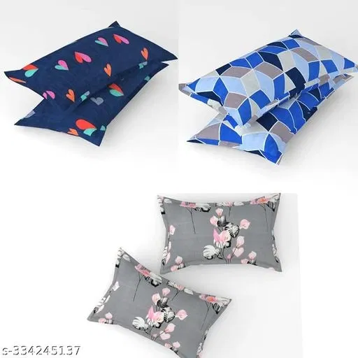 Cotton Pillow Covers (Multicolor, 17x27 inches) (Pack of 6)
