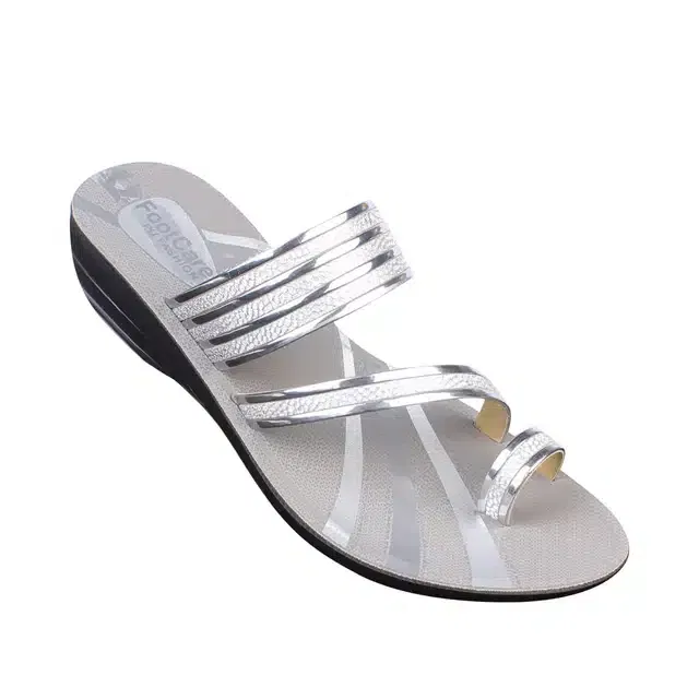 Flats for Women (Silver, 6)