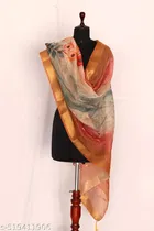 Art Silk Printed Dupatta for Women & Girls, Orange 
