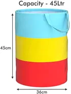 Canvas Laundry Basket,Multicolor,  