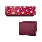 Polyester Printed Split AC Cover (Red, Set of 1)