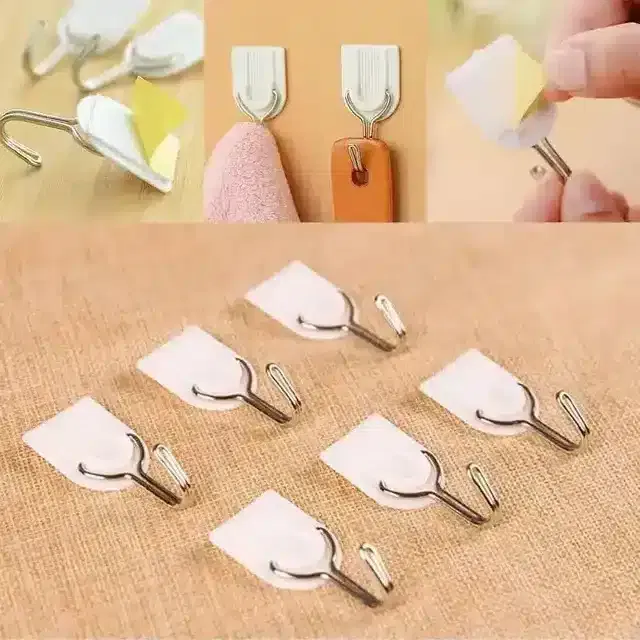 के कुडोस स्ट्रांग एधेसिव वॉल हेंगर हुक (6 Pc)