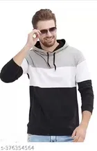 Colorblocked Full Sleeve Hooded T-Shirt for Men 