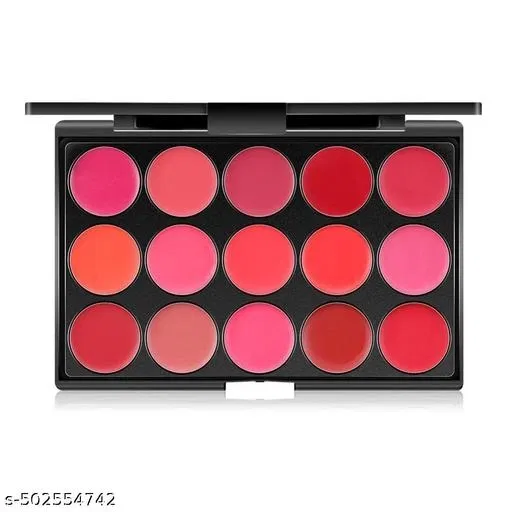 Lip Cream Beauty Palette with 15 Super Pigmented Colors