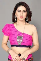 Casual Georgette Women Printed Saree With Unstitched Blouse 