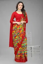Trendy Georgette Saree with Blouse Piece For Women 