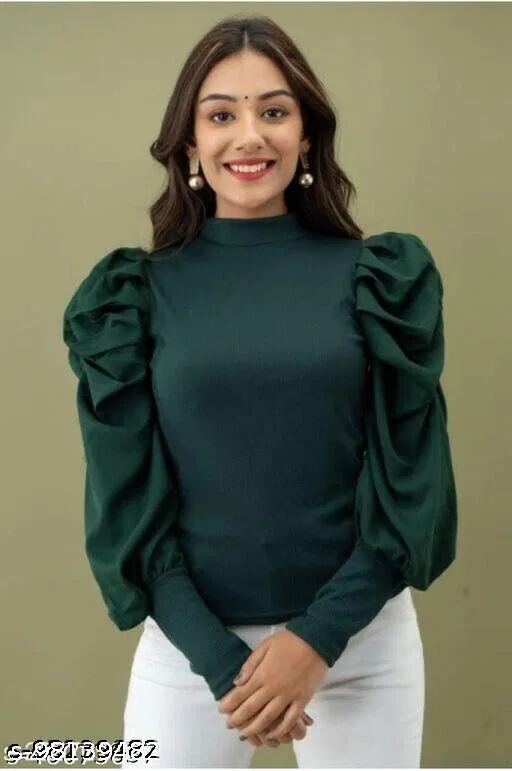 Casual Wear Top & Bottom Sets for Women (Green, S)