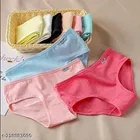 Solid Mid Rise Seamless Cotton Briefs for Women, Pack of 6 