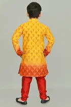 Printed Dupion Silk Kurta and Pajama Set for Boys 