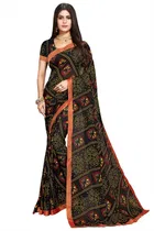 कानूड़ा फैंसी विमेंस जॉर्जेट फ्लावर प्रिंटेड साड़ी 