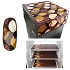 PVC Printed Fridge Top Cover with 3 Pcs Shelf Mats & Handle Cover 