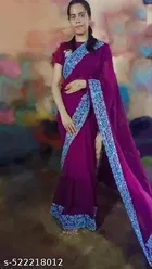 Georgette Saree for Women, Wine 