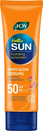 जॉय हेलो सन ड्यूई ग्लो कूलिंग हायलूरॉनिक और वॉटरमेलन Spf 50, 50 ml