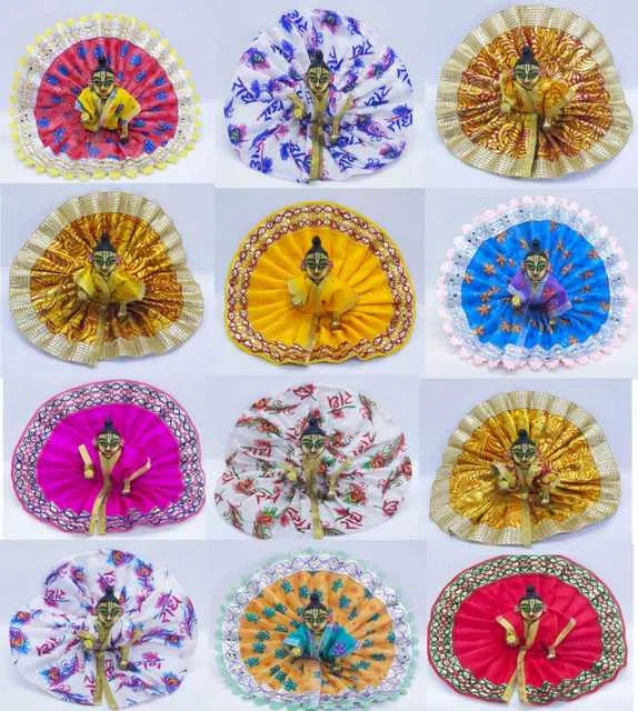 BHARDWAJ RETAILS Beautiful Combo Pack of 12 dress for laddu gopal ji (Assorted) (Pack of 1) (BR81)