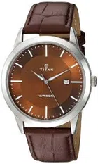 Titan 1584 SL04 Analog Watch for Men (Silver & Brown)