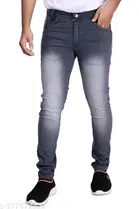 Denim Slim Fit Jeans for Men (Grey, 30)