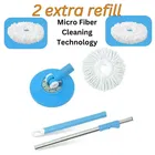 Stainless Steel Spin Mop Rod Set with 2 Refill 