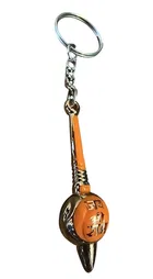  Hanuman Ji Gada KeyRing Keychain with Hook for Mens Women, Orange, Pack Of 2