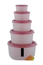 Combo of 2200 ml, 1600 ml, 1000 ml, 600 ml & 300 ml Plastic Airtight Containers Set (Multicolor, )