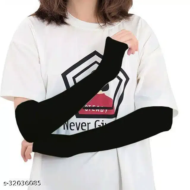 Arm Sleeves for Men & Women (Black, Set of 1)