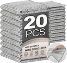 Metal Non Scratch Wire Dishwash Cloths for Kitchen (Silver, Pack of 20)