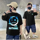 Round Neck Printed T-Shirt for Boys (Black, 6-7 Years)