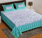 Cotton Rajasthani Jaipuri Double Bedsheet with 2 Pillow Covers 