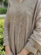 Printed Vichitra Silk Kurta Set for Women 