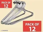 Stainless Steel Clothing Hangers (Silver, Pack of 12)