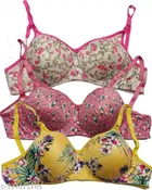 Cotton Blend Printed Padded Bra for Women 