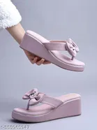 Shoetopia Solid Sandals Peach Size 4