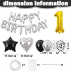 1st Happy Birthday Balloon Decoration Kit ,Silver Set Of 1