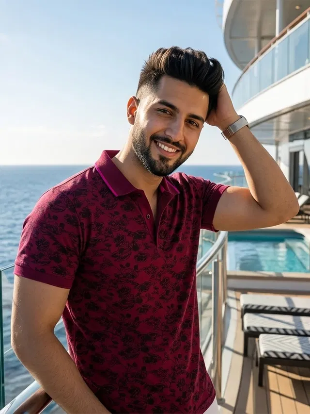 Polo T-shirt for Men (Maroon, L)
